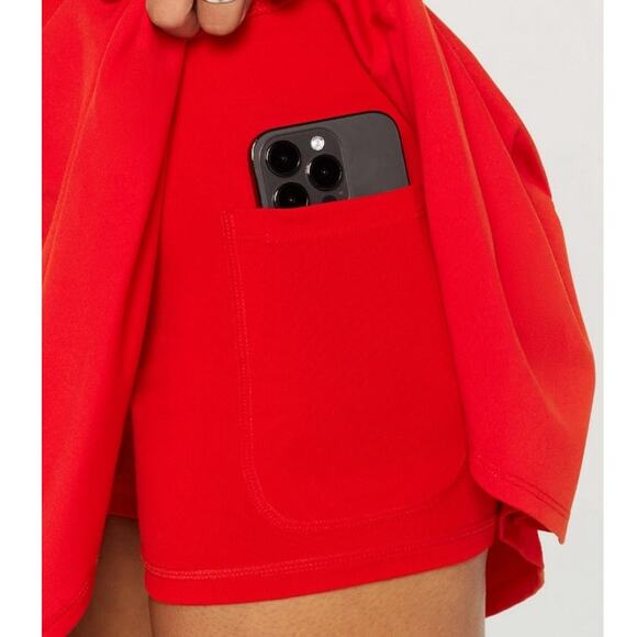 Fabletics Women's Heated Red Crossover Flounce Classic Mini Skirt Size S - Picture 10 of 11